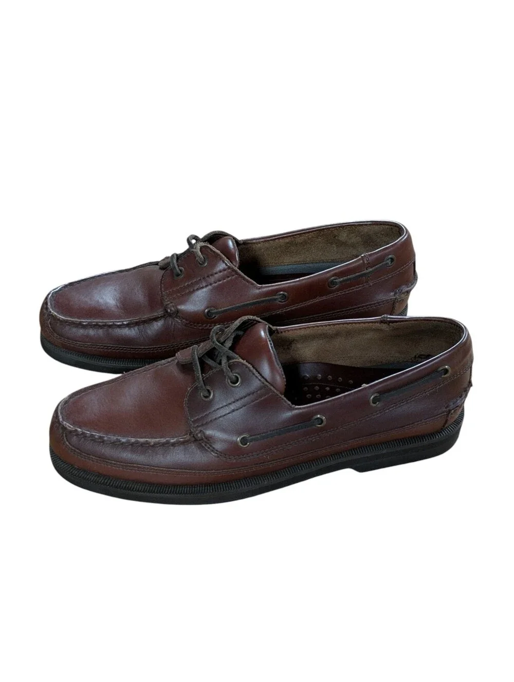 Bass Harry Leather Moccasin Boat Shoe Brown Size 10 M